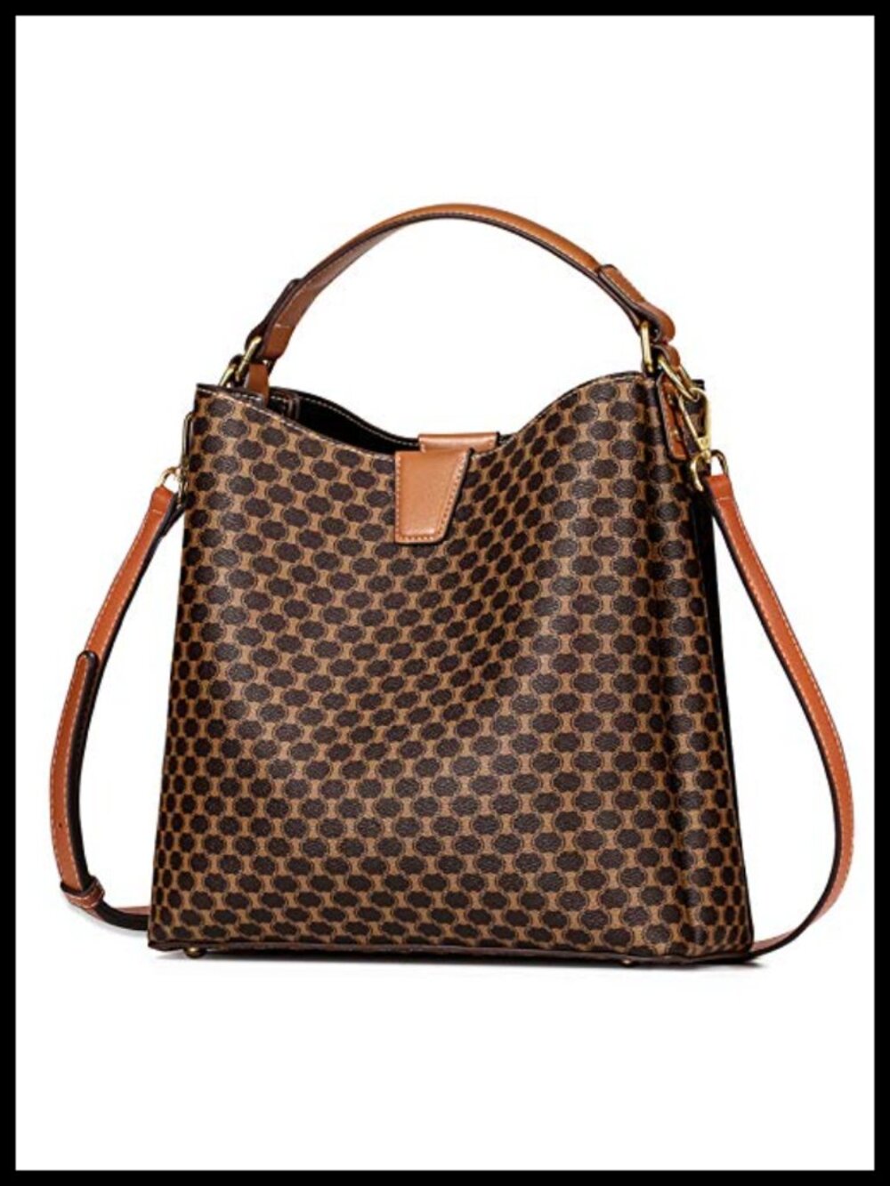 Faux Leather Vintage Satchel Handbag Top Handle Tote Ladies Purse - Picture 3 of 6